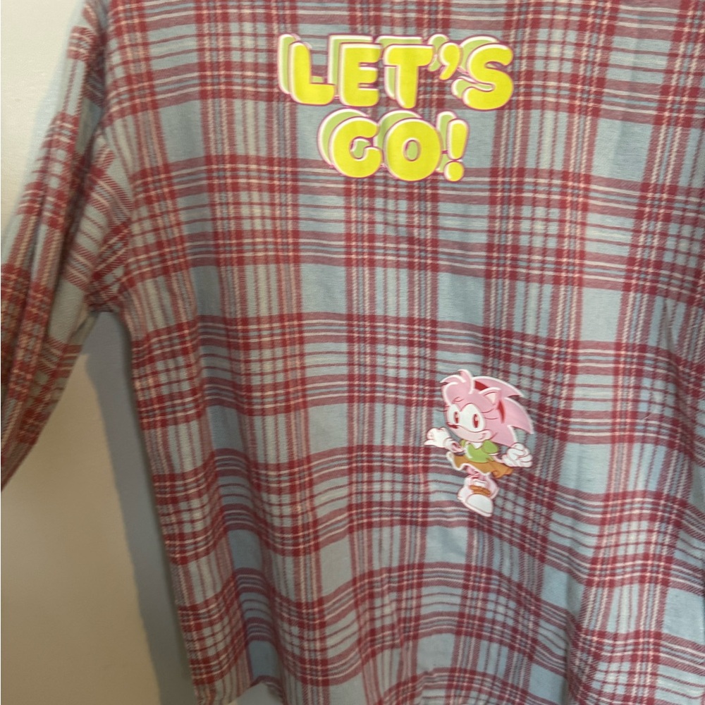 Plaid Kids Shirt with Cartoon Print